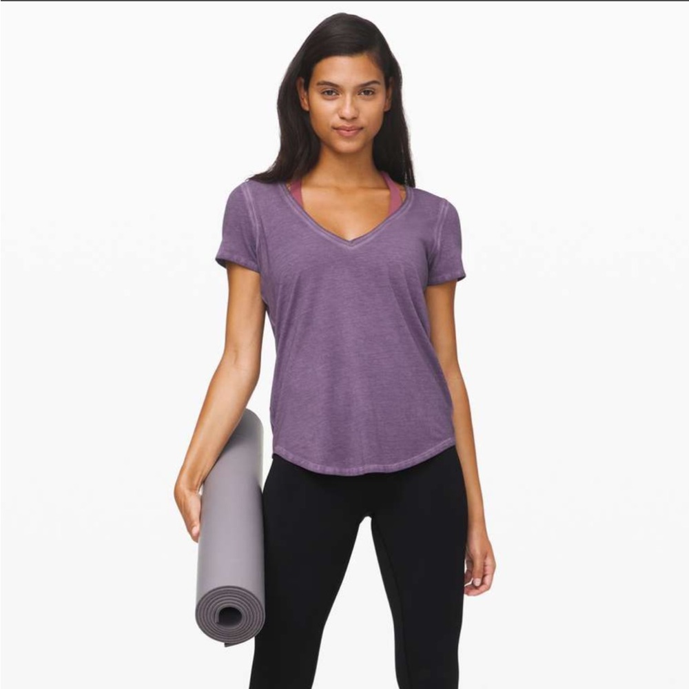 Lululemon Love V Tee Faded Washed Purple Ink